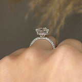 "Laney" Purple & Green Hidden Halo Round Brilliant Cut Diamond Pave Shoulders Engagement Ring - HEERA DIAMONDS