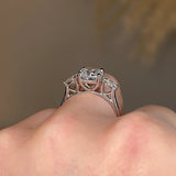 "Liliana" Cushion Three Stone Trilogy Diamond Ring 3SCC02 - HEERA DIAMONDS