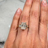 "Lunar" Radiant Cut 3 carat Diamond Shoulder 18kt Yellow Gold Engagement Ring HEERA DIAMONDS