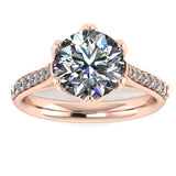 "Lux" Basket Set Round Brilliant Cut Diamond Grain Set Diamond Engagement Ring DSRB41 - HEERA DIAMONDS