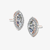 MARQUISE DIAMOND AND HALO STUD EARRINGS HEERA DIAMONDS