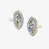 MARQUISE DIAMOND AND HALO STUD EARRINGS HEERA DIAMONDS
