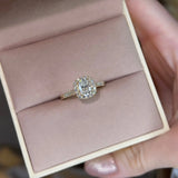 "Madonna" 2.0 Carat Halo Cushion Cut Diamond Shoulder 18k Yellow Gold Engagement Ring - HEERA DIAMONDS