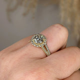 "Mavi" Halo 1.25 Carat Round Brilliant Cut 18k Yellow Gold Engagement Ring - HEERA DIAMONDS