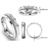 Men's Diamond Band 0.15ct Wedding Ring DW42 Heera Diamonds HEERA DIAMONDS