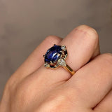 "Miranda" Art Deco Star Blue Cushion Cut Diamond Engagement Ring - HEERA DIAMONDS