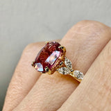 "Moondust" Oval Cut 1.5 Carat Diamond Shoulder Fancy Vivid Pink Yellow Gold Engagement Ring DSOC10 HEERA DIAMONDS