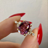 "Moondust" Oval Cut 1.5 Carat Diamond Shoulder Fancy Vivid Pink Yellow Gold Engagement Ring DSOC10 HEERA DIAMONDS