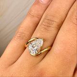 "Mystic" Solitaire 2 Carat Pear Shape 18 KT Yellow Gold Engagement Ring SSPS04 HEERA DIAMONDS