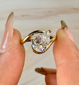 "Mystic" Solitaire 2 Carat Pear Shape 18 KT Yellow Gold Engagement Ring SSPS04 HEERA DIAMONDS