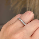 Natural Diamond Grain Set Eternity Band Wedding Ring - HEERA DIAMONDS