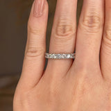 Natural Diamond Scallop Set Eternity Band Wedding Ring - HEERA DIAMONDS