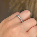 Natural Diamond Scallop Set Eternity Band Wedding Ring - HEERA DIAMONDS