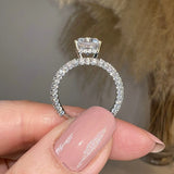 "North" Cushion Cut Diamond Hidden Under Halo Pave Diamond Shoulders Engagement Ring UHCC01 - HEERA DIAMONDS