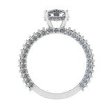 "North" Cushion Cut Diamond Hidden Under Halo Pave Diamond Shoulders Engagement Ring UHCC01 - HEERA DIAMONDS