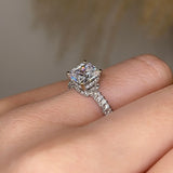"North" Cushion Cut Diamond Hidden Under Halo Pave Diamond Shoulders Engagement Ring UHCC01 - HEERA DIAMONDS