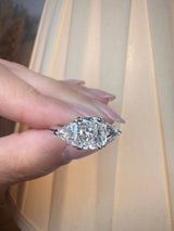 "North" Radiant Cut 1 Carat Trilogy Platinum Engagement Ring HEERA DIAMONDS
