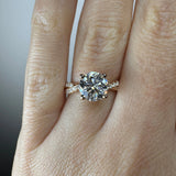 "Payton" Round Cut 3 Carat Twisted Diamond Shoulder Rose Gold Engagement Ring DSRB27 HEERA DIAMONDS