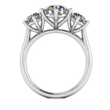 "Piper" Three Stone Round Brilliant Cut Diamond Trilogy Engagement Ring 3SRB52 - HEERA DIAMONDS
