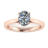 "Poppy" Solitaire Oval Brilliant Cut Diamond Engagement Ring SSOC05 - HEERA DIAMONDS