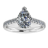 "Rayen" Pear Cut Diamond Grain Set Diamond Engagement Ring DSPS05 - HEERA DIAMONDS