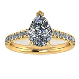"Rayen" Pear Cut Diamond Grain Set Diamond Engagement Ring DSPS05 - HEERA DIAMONDS