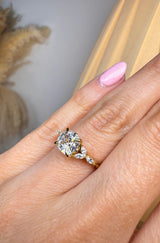 "Romantica" Cushion Cut 1.5 Carat Diamond Shoulder 18KT Yellow Gold Engagement Ring DSCC04