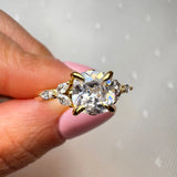 "Romantica" Cushion Cut 1.5 Carat Diamond Shoulder 18KT Yellow Gold Engagement Ring DSCC04