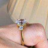 "Rome" Oval Cut 2 carat Trilogy 18kt Yellow Gold Engagement Ring 3SOC03 HEERA DIAMONDS