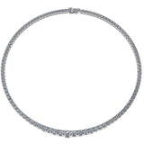 Round Brilliant Cut Graduating Diamond 4 Prong Set Tennis Necklace NE210012 - HEERA DIAMONDS