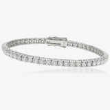 Round Cut Diamond Line Tennis Bracelet 4 Crossover Claw setting HEERA