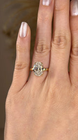 "Silvy" 4 Carat Solitaire Oval Cut Diamond Engagement Ring HEERA DIAMONDS