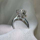 "Solace" 2.50 Carat Round Brilliant Cut Diamond Shoulders Platinum Engagement Ring - HEERA DIAMONDS