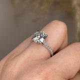 "Solace" 2.50 Carat Round Brilliant Cut Diamond Shoulders Platinum Engagement Ring - HEERA DIAMONDS