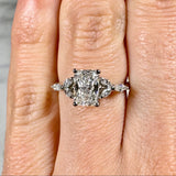 "Sophia" Radiant Cut 2 Carat Diamond Shoulder Platinum Engagement Ring HEERA DIAMONDS