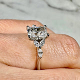 "Sophia" Radiant Cut 2 Carat Diamond Shoulder Platinum Engagement Ring HEERA DIAMONDS