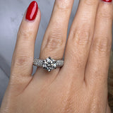 "Sparkly" Round Cut 3.5 Carat Thick Diamond Shoulder Engagement Ring HEERA DIAMONDS
