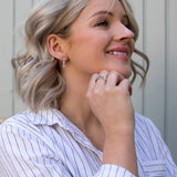 Tender White Topaz Earrings - Triple Drop Hot Diamonds