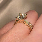 "Tori" 2 Carat Princess Cut Square Diamond Crossover Diamond Shoulder Engagement Ring - HEERA DIAMONDS