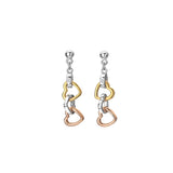 Trio Triple Heart Earrings - Gold Plated Hot Diamonds