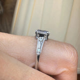 "Vesky" Cushion Cut 1.50 Carat Diamond Shoulder Platinum Engagement Ring DSCC05 HEERA DIAMONDS