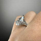 "Viney" Pear Cut 5 Carat Trilogy Platinum Engagement Ring HEERA DIAMONDS