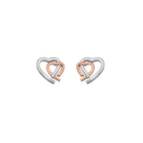 Warm Heart Earrings - Rose Gold Plate Accents Hot Diamonds