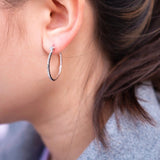 White Topaz Hoop Earrings Hot Diamonds