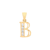 Y/G Channel Set Cz Initial Pendants HEERA DIAMONDS