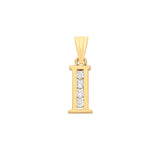 Y/G Channel Set Cz Initial Pendants HEERA DIAMONDS