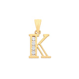 Y/G Channel Set Cz Initial Pendants HEERA DIAMONDS