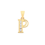 Y/G Channel Set Cz Initial Pendants HEERA DIAMONDS