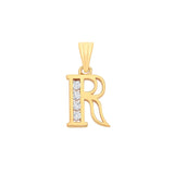 Y/G Channel Set Cz Initial Pendants HEERA DIAMONDS