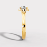"Zena" Round Cut 2 Carat Trilogy 18kt Yellow Gold Engagement Ring UHRB10 HEERA DIAMONDS